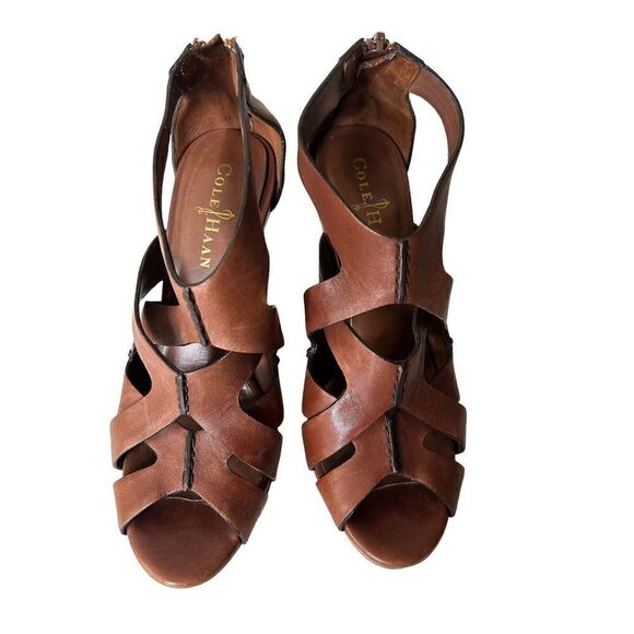 Cole Haan Women’s Dark Brown Leather Air Kimry OT Wedge Platform Shoes Sz 6 - Picture 2 of 7